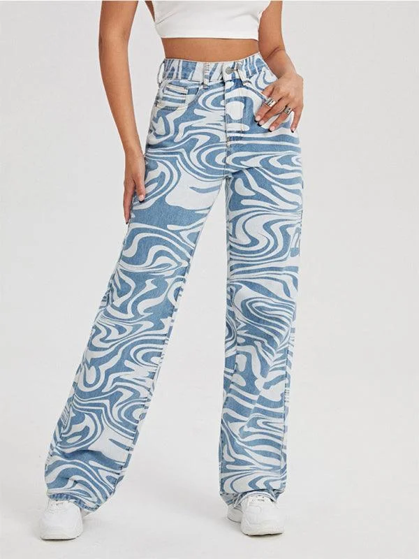 Price Rollback Women's Mid-Rise Jeans - Swirl Abstract Jeans