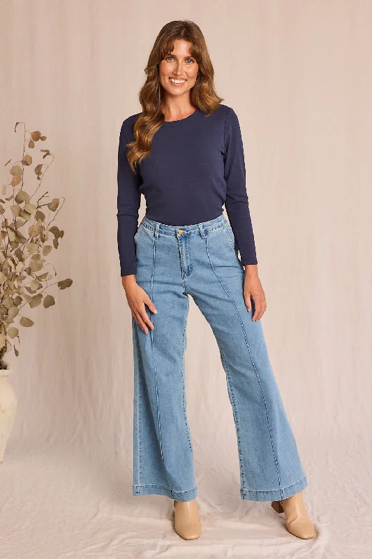Season Finale Sale Adrift Denim Wide Leg Jeans in Light Wash