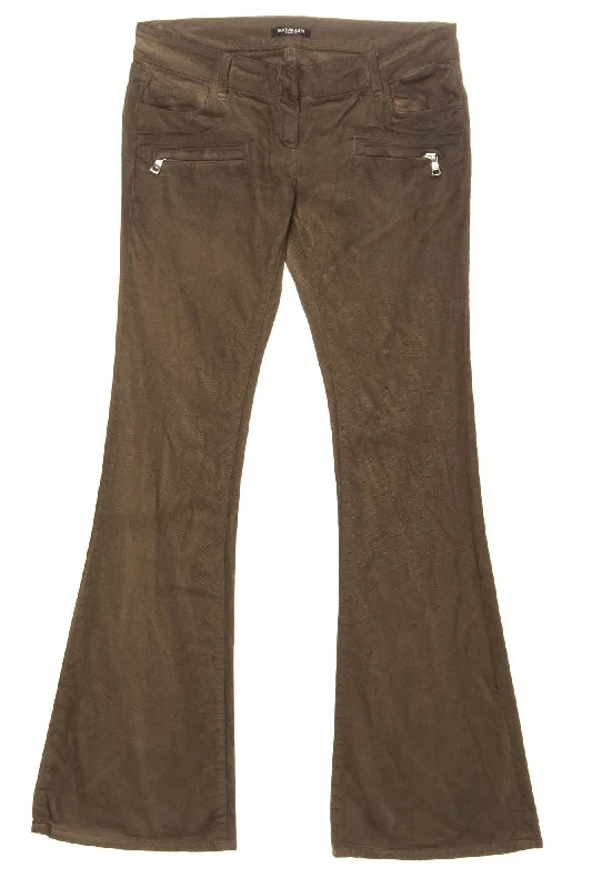 Buy Now Balmain - Brown Bellbottom Pants - FR 40