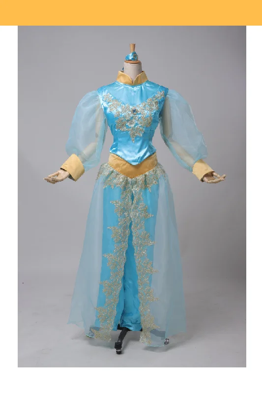 Princess Jasmine Aladdin Satin With Tulle Sleeves Cosplay Costume