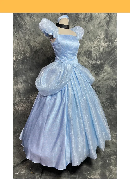 Princess Cinderella With Silver Sequined Fabric Cosplay Costume