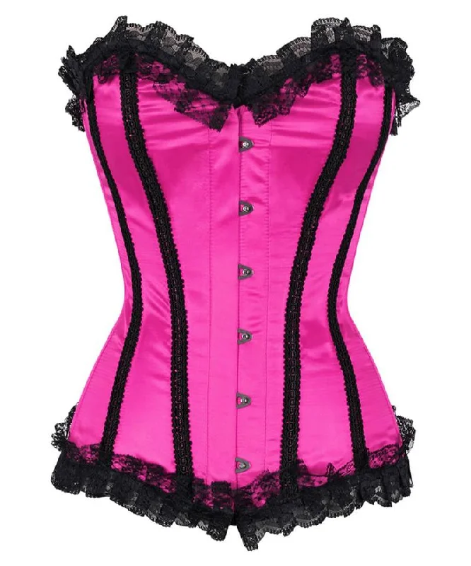 Lydia Burlesque Magenta Steel Boned Corset