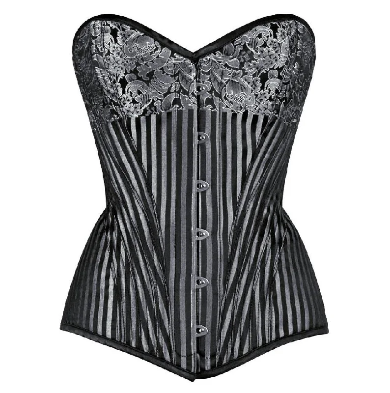 Nayla Brocade Overbust Silver Corset