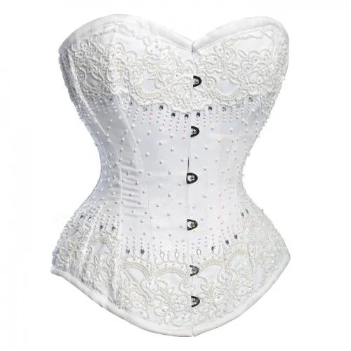 Noelani White Bridal Overbust Couture Corset