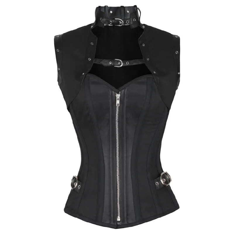 Normah Black Steampunk Cotton Corset with Shrug