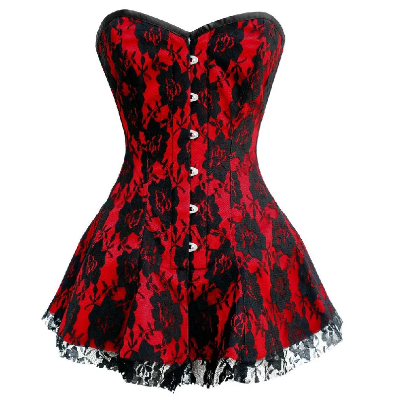 Nyah Gothic Net Overlay Corset Dress