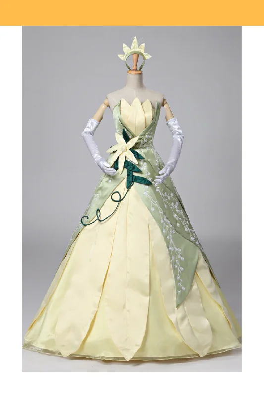 Princess Tiana The Princess and the Frog Floral Brocade Cosplay Costume