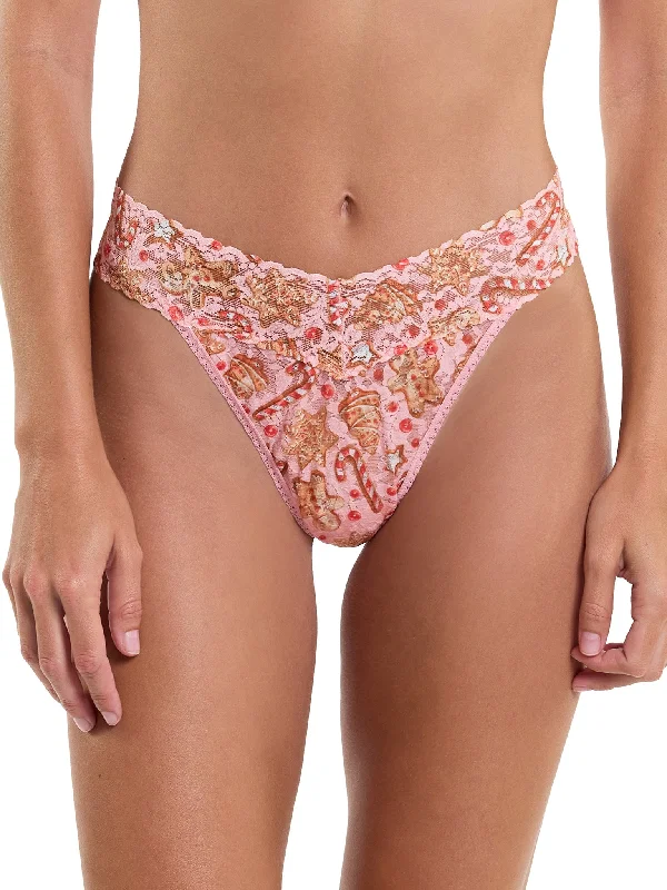 Printed Signature Lace Original Rise Thong Gingerbread