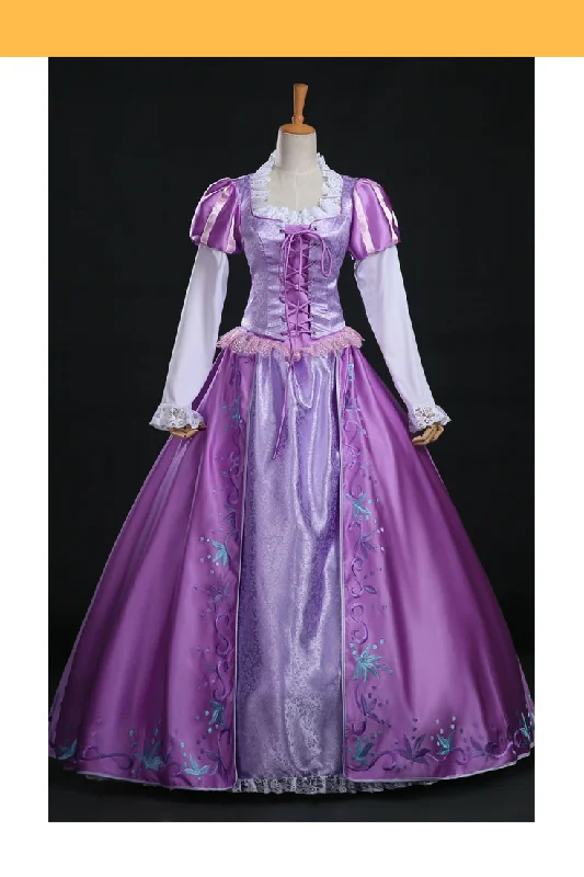 Princess Rapunzel Park Inspired Brocade Satin Cosplay Costume