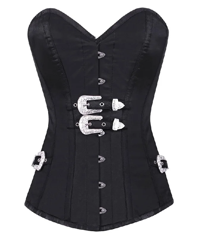 Ruth Black Overbust Corset With Buckle