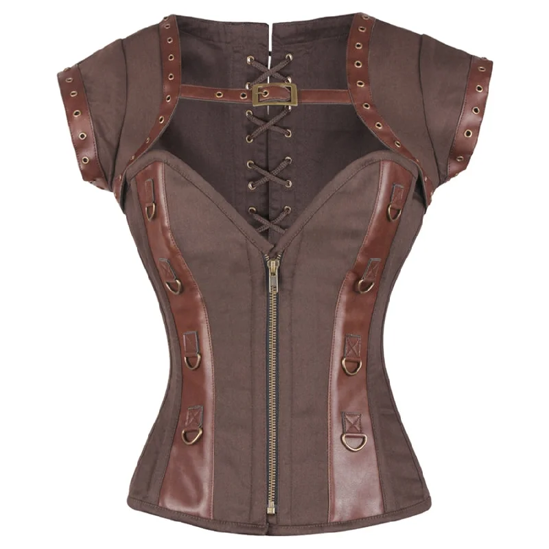 Sophronia Steampunk Cotton Corset with Shrug