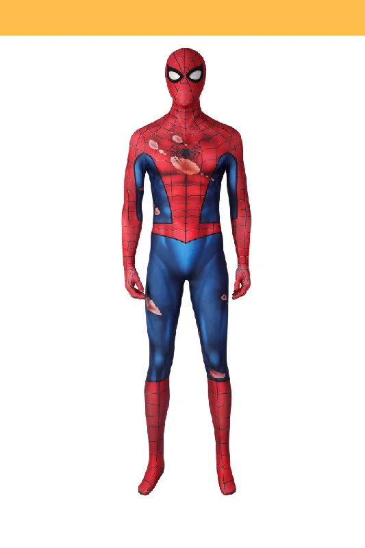 Spiderman Battle Torn Version Digital Printed Cosplay Costume