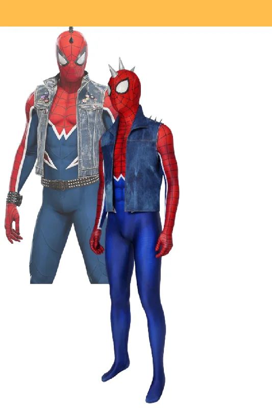 Spiderman PS4 Game Punk Suit Digital Printed Cosplay Costume