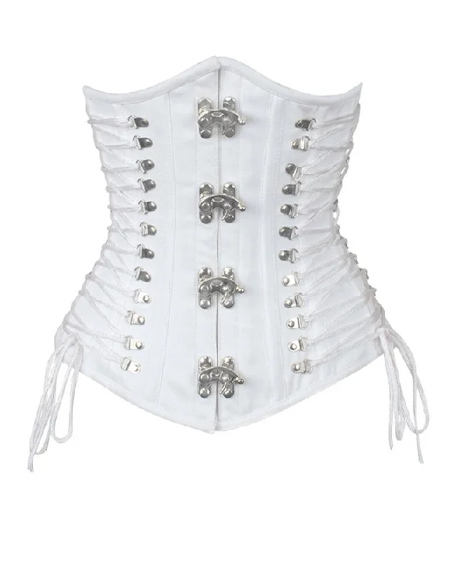 Vashti White Cotton Corset with Criss Cross