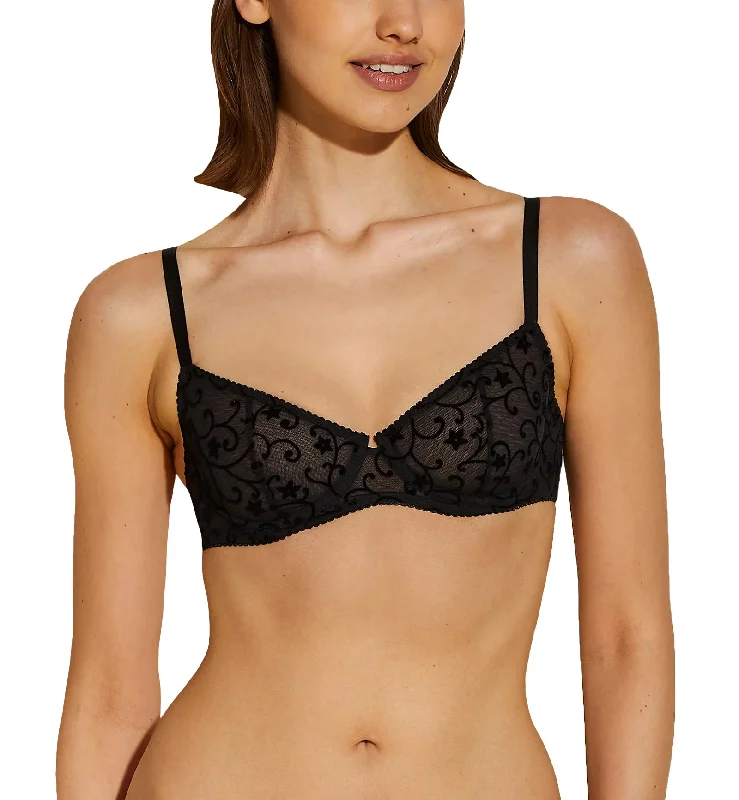 Cosabella Annabella Flock Half Cup Underwire Bra (ABFLK1121) - Black