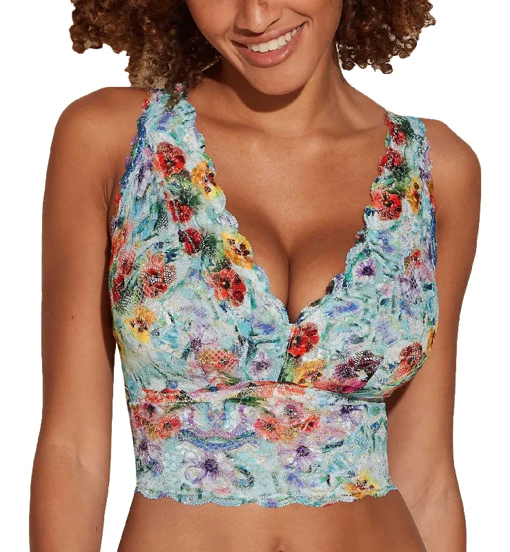 Cosabella NSN Printed CURVY Plungie Longline Bralette (NEVEP1385) - Floral Beauty