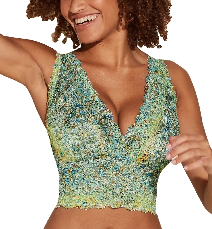 Cosabella NSN Printed CURVY Plungie Longline Bralette (NEVEP1385) - Ombre Fleur