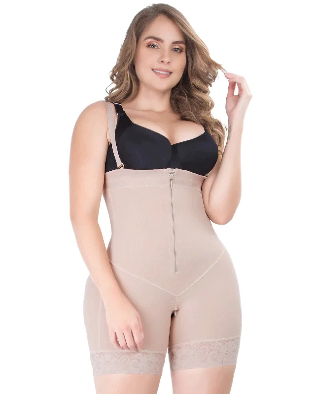 Final Sale Clearance Fajas Uplady Butt Lifting Shapewear Bodysuit with Wide Hips - Beige/Black