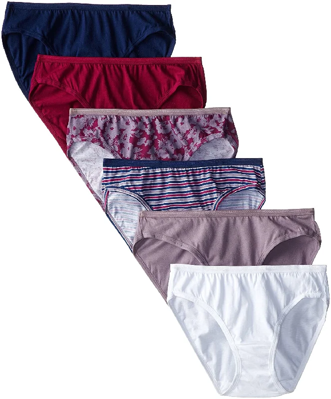 Fruit of the Loom Womens 6-Pack Assorted Cotton Bikini Panties