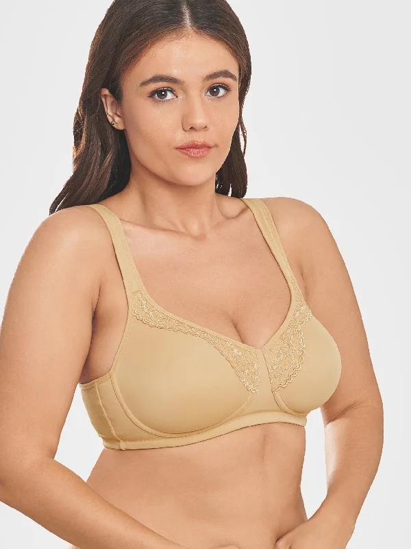 Full Coverage Wireless Non-Padded Minimizer Bra Nude