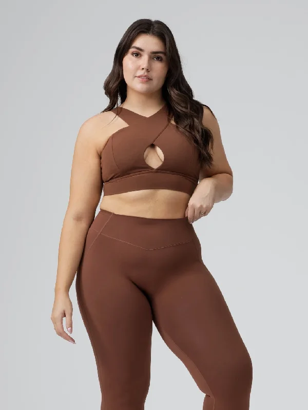 Harmony Halter Sports Bra - Mocha