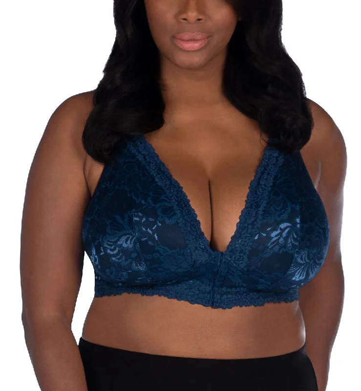 Leading Lady Nola Front Close Wireless Lace Bralette (5071) - Navy