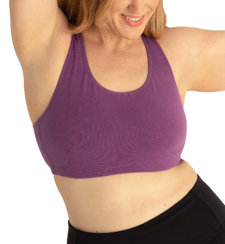 Leading Lady Serena Wirefree Racerback Sports Bra (514) - Amethyst Plum