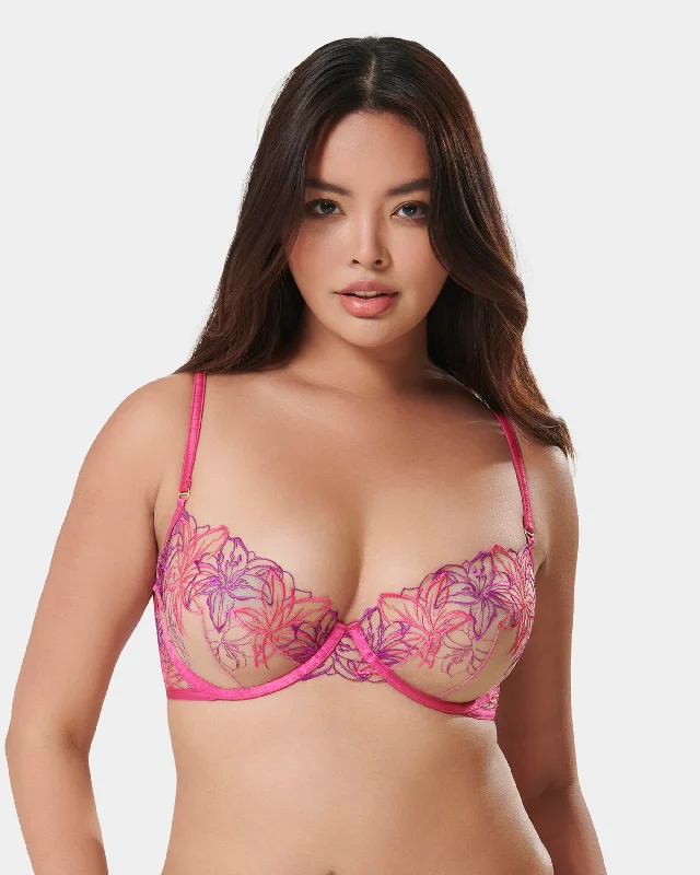 Lilly Bra Fuchsia Pink/Bright Violet/Sheer