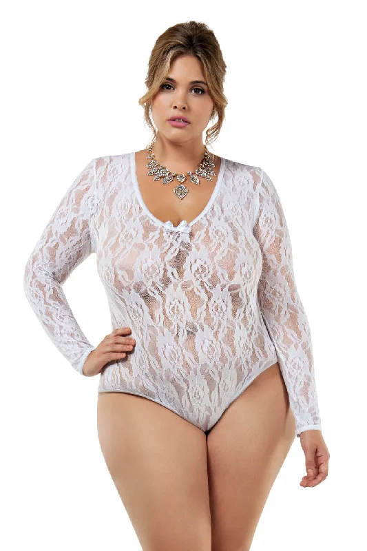 Plus Size Adore White Lace Teddy