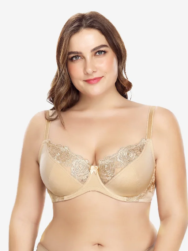 Plus Size Non-Padded Full Coverage Underwire Bra Nude