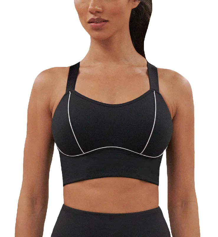 Pour Moi Energy Pulse Longline Underwire Light Padded Sports Bra (97012) - Black/White