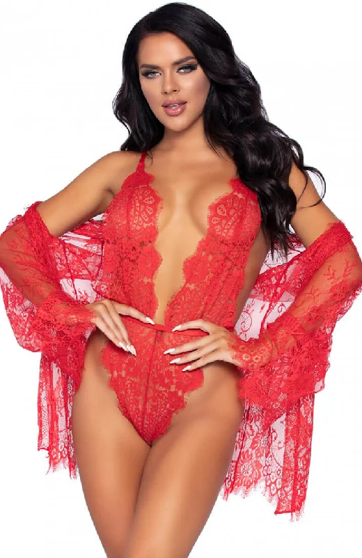 Red bodysuit & robe - Bedtime Stories