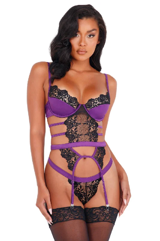 Strappy Lace and Satin Bustier