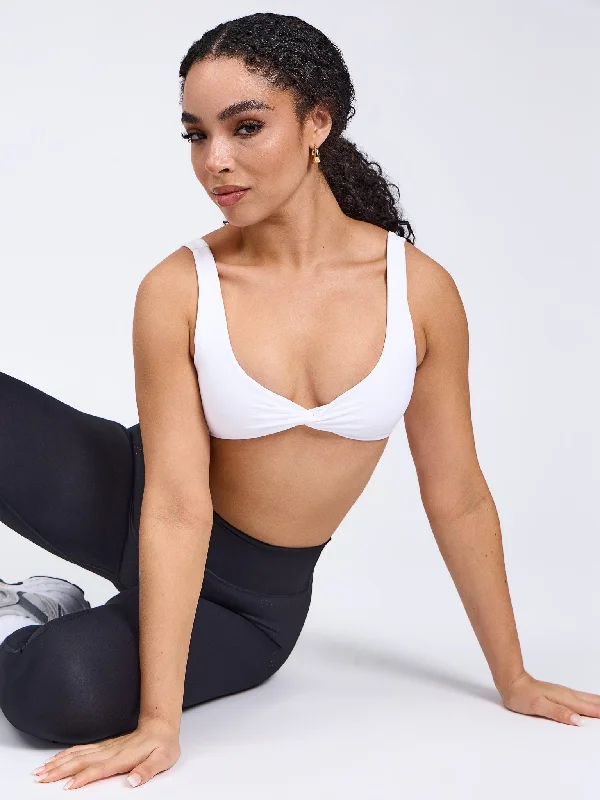 Twisted Sports Bra - White