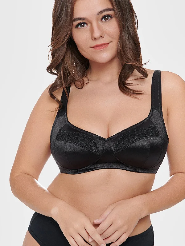 Full Coverage Minimizer Lift Shaping Wirefree Bra Black